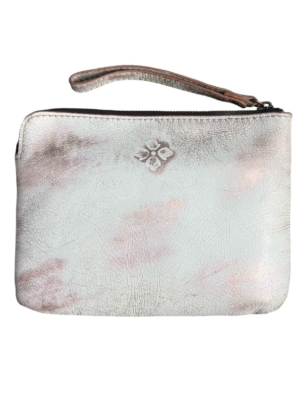 Patricia Nash White & Rose Gold Embossed Floral Wristlet - Picture 6 of 8